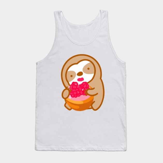 Cute Mini Raspberry Tart Sloth Tank Top by theslothinme